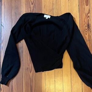 Women’s black cross front sweater